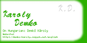 karoly demko business card